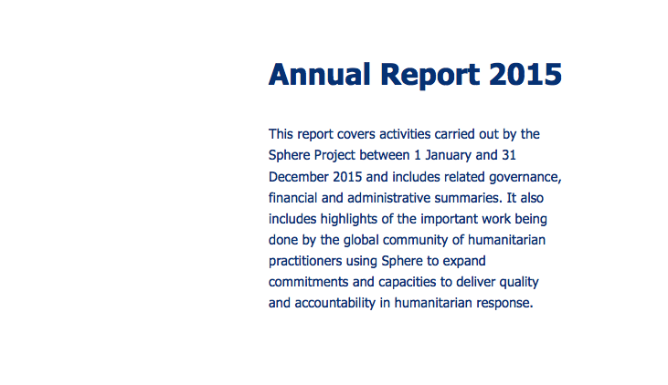 Sphere Project annual report 2015