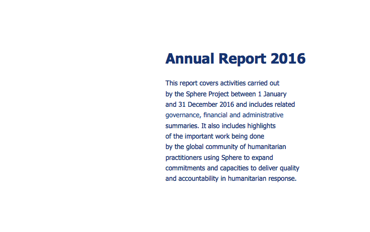 Sphere Project annual report 2016