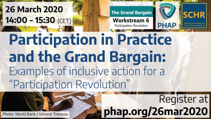 Participation in Practice and the Grand Bargain: Examples of inclusive action for a “Participation Revolution”