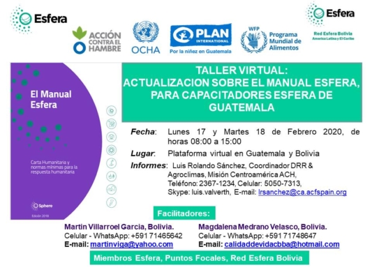 Actualización Capacitadores Guatemala (taller virtual), feb 2020