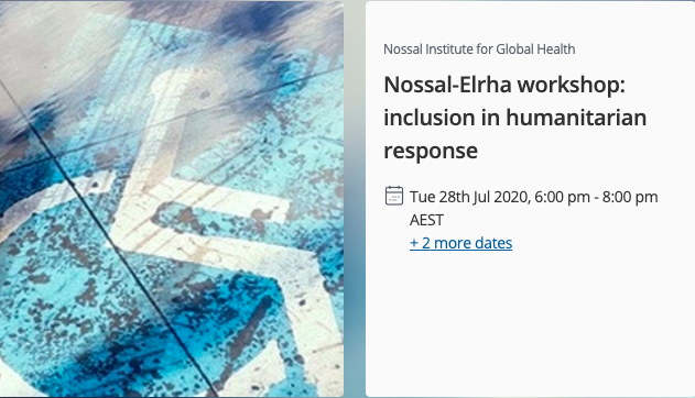 Nossal-Elrha workshop: inclusion in humanitarian response