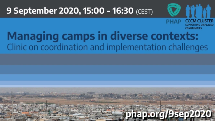 Managing camps in diverse contexts: Clinic on coordination and implementation challenges, Online, Sep 2020
