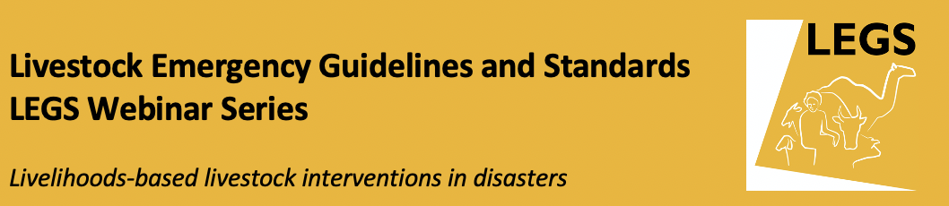 LEGS Webinar: Gender and livestock in emergencies, Online, 15 Oct 2020