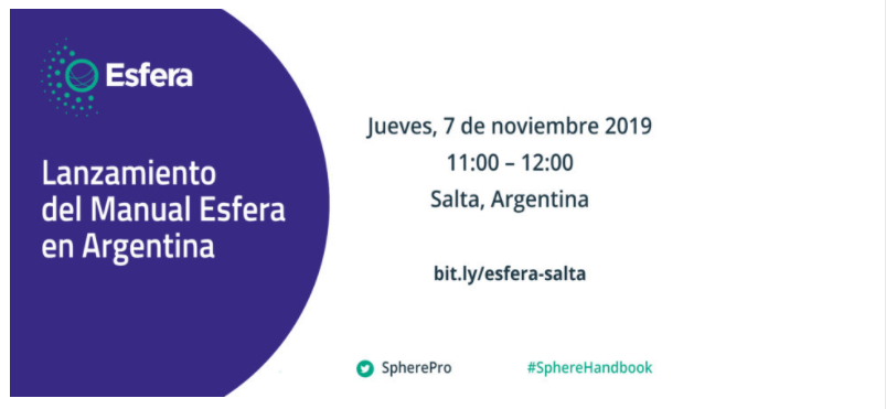 Lanzamiento oficial del manual Esfera en Salta, Argentina