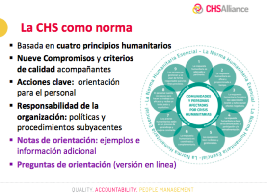 Taller CHS para las/os formadoras/es de Esfera, Online, 21 enero 2021