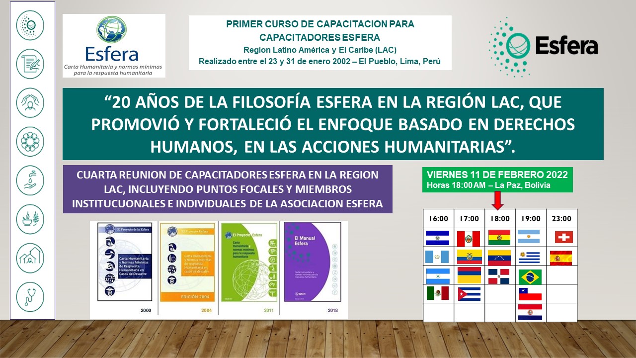 20 Años de la Filosofia Esfera, en la Region de America Latina y El Caribe, 11 Feb 2022, Bolivia