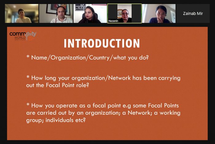 First Virtual Sphere Focal Points Asia Meeting, online, Pakistan, 3 September 2021