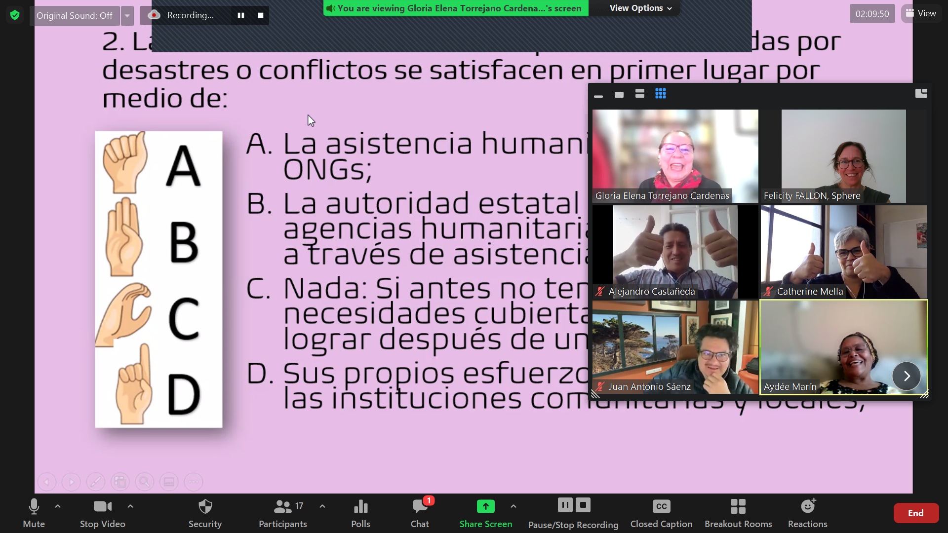 Presentacion del paquete de capacitation de Esfera en linea, Online, Colombia, 12 april 2022