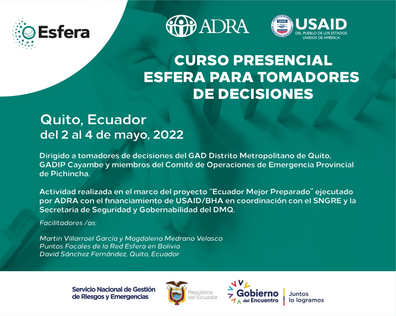 Esfera, Curso Introductorio y de Actualización, 5-8 May 2022, Ecuador
