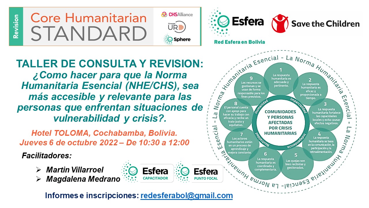 Taller de Consulta y Revision de la Norma Humanitaria Esencial, Bolivia, 6 October 2022