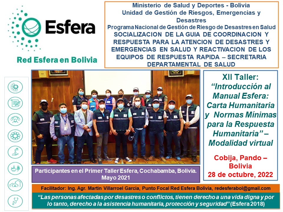 XII Taller Introduccion al Manual Esfera, Bolivia, 28 October 2022