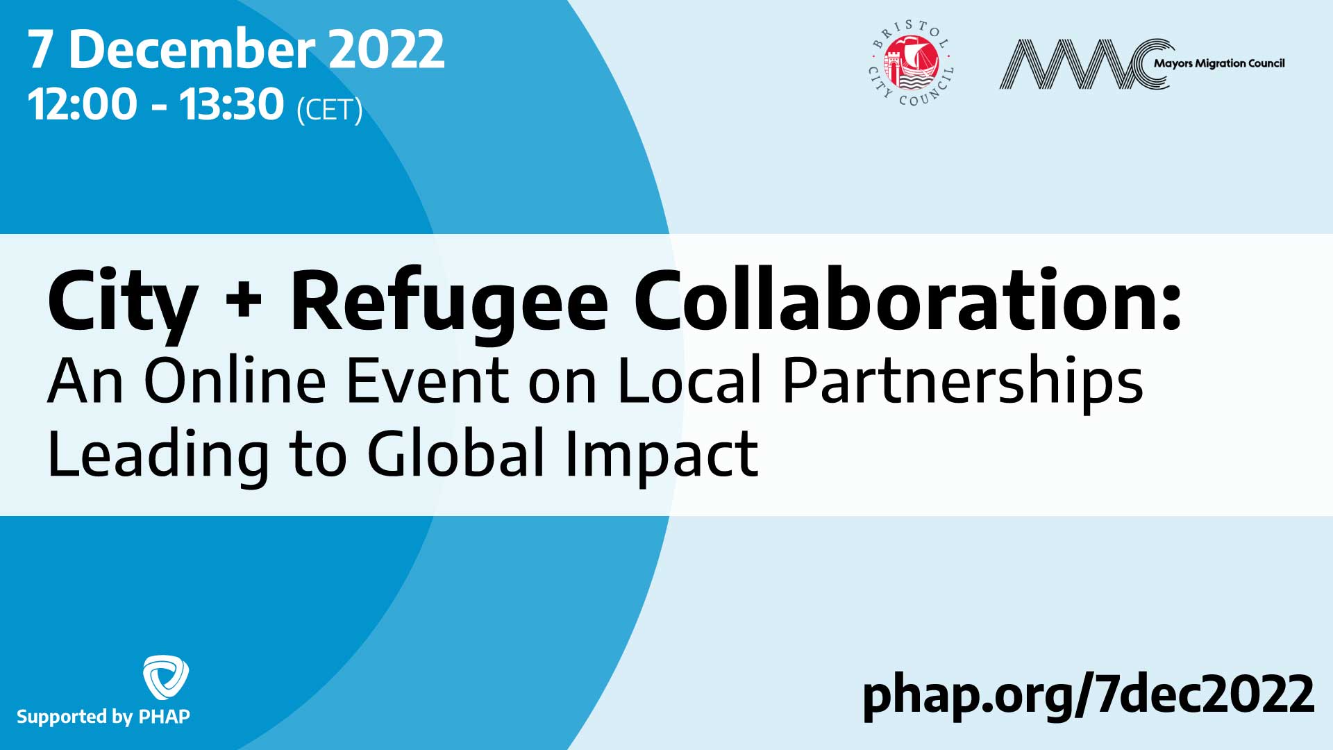 City + Refugee Collaboration: An Online Event on Local Partnerships Leading to Global Impact, online, 7 Dec 2022, Bristol UK