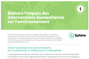 Fiche thématique #1 : Réduire l’impact des interventions humanitaires sur l’environnement 