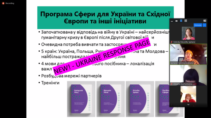 Presentation about Sphere and its Eastern Europe Programme, Online, Ukraine, 20 December 2022