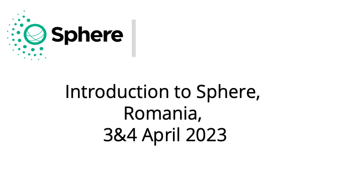 Sphere Introductory Training, 3 and 4 April 2023, Romania