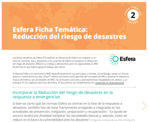 Ficha Temática: Reducción del riesgo de desastres