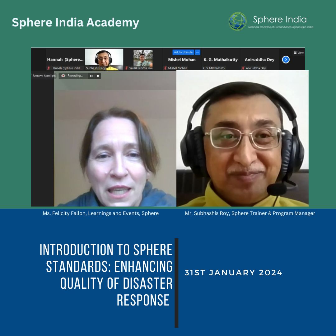 Sphere India: Introduction to Sphere standards webinar, online, 31 January 2024