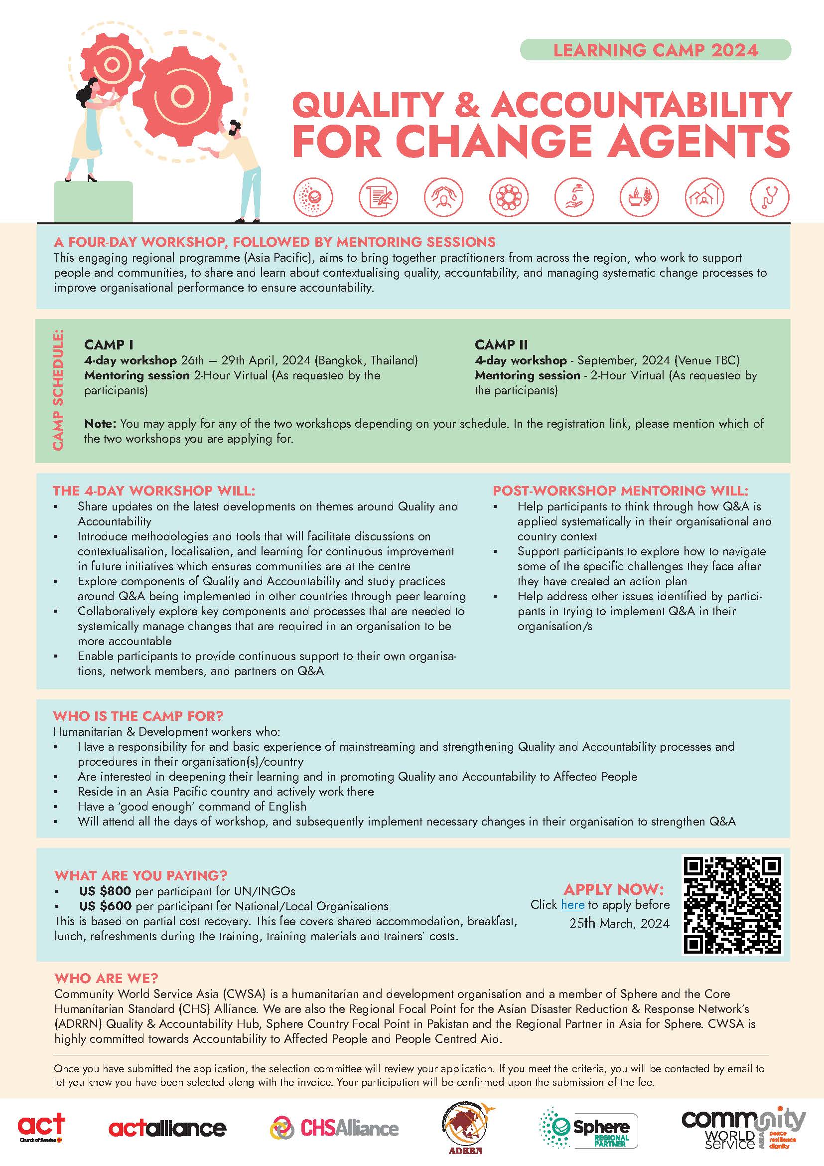 QUALITY & ACCOUNTABILITY FOR CHANGE AGENTS, 26-29 April 2024, Bangkok, Thailand