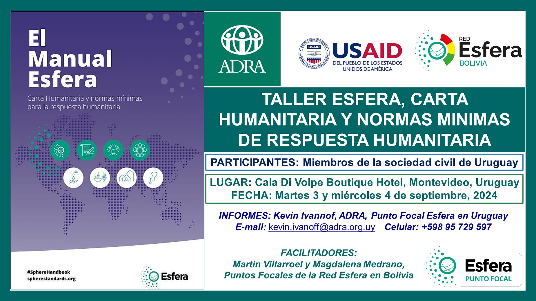 Taller Esfera, Carta humanitaria y Normas mínimas de respuesta humanitaria, Uraguay, 3-4 September 2024