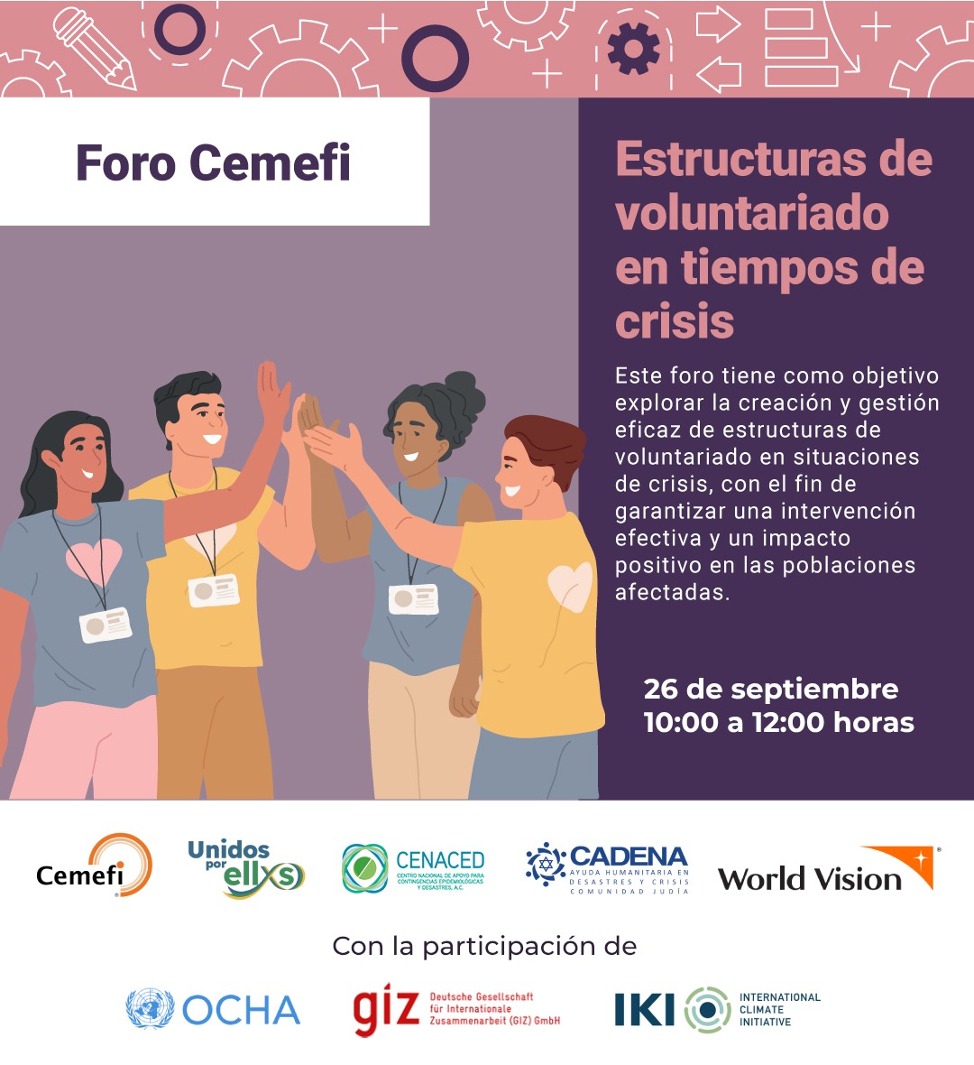 Estructuras de voluntariado en tiempos de crisis, online, Mexico, 26 September 2024