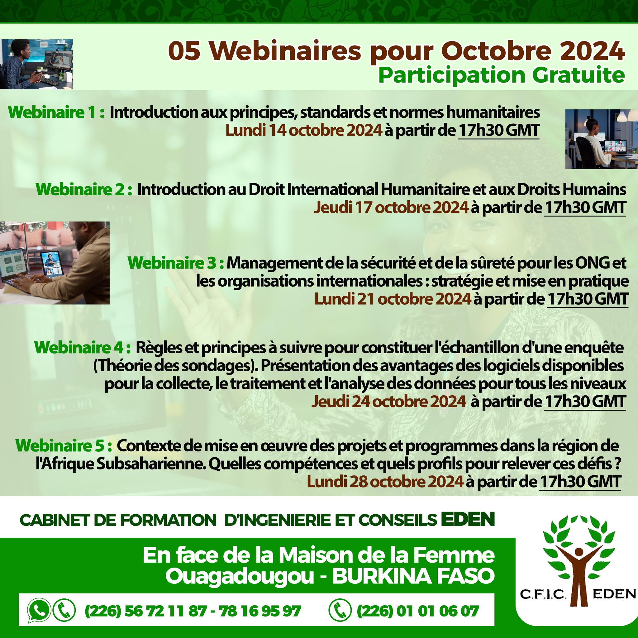 Webinar on Sphere Standards, online, Burkina Faso, 14 October 2024