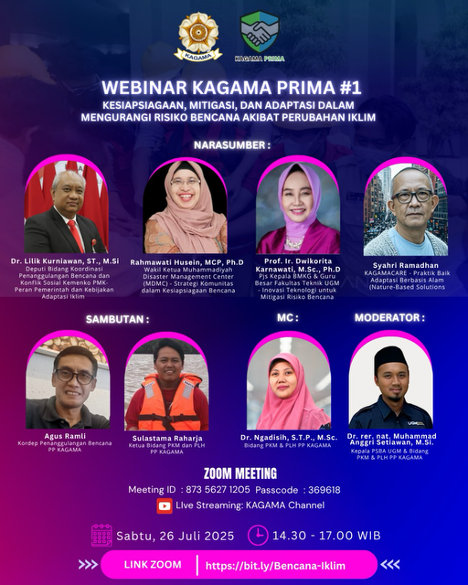 Preparedness, Mitigation, and Adaptation in Reducing Disaster Risks Due to Climate Change Webinar, online, Indonesia, 26 July 2025