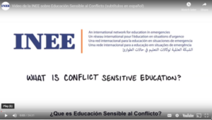Educación Sensible al Conflicto – videos de capacitación y seminarios web