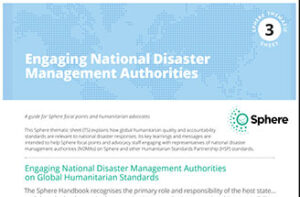 Thematic sheet: Engaging National Disaster Management Authorities