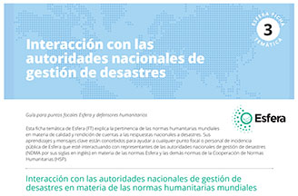 Ficha temática: Interacción con las autoridades nacionales de gestión de desastres