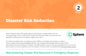 Thematic sheet: Disaster Risk Reduction