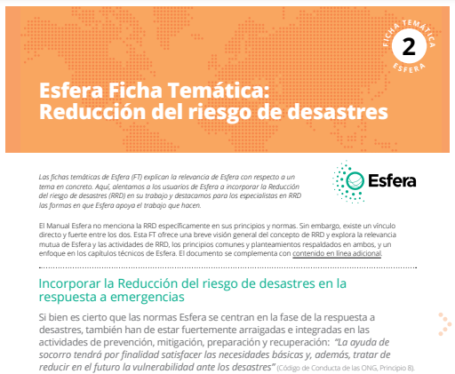 Ficha Temática: Reducción del riesgo de desastres