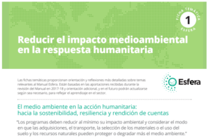 Ficha temática: Reducir el impacto medioambiental en la respuesta humanitaria 