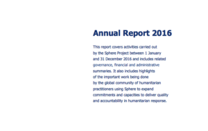 Sphere Project annual report 2016