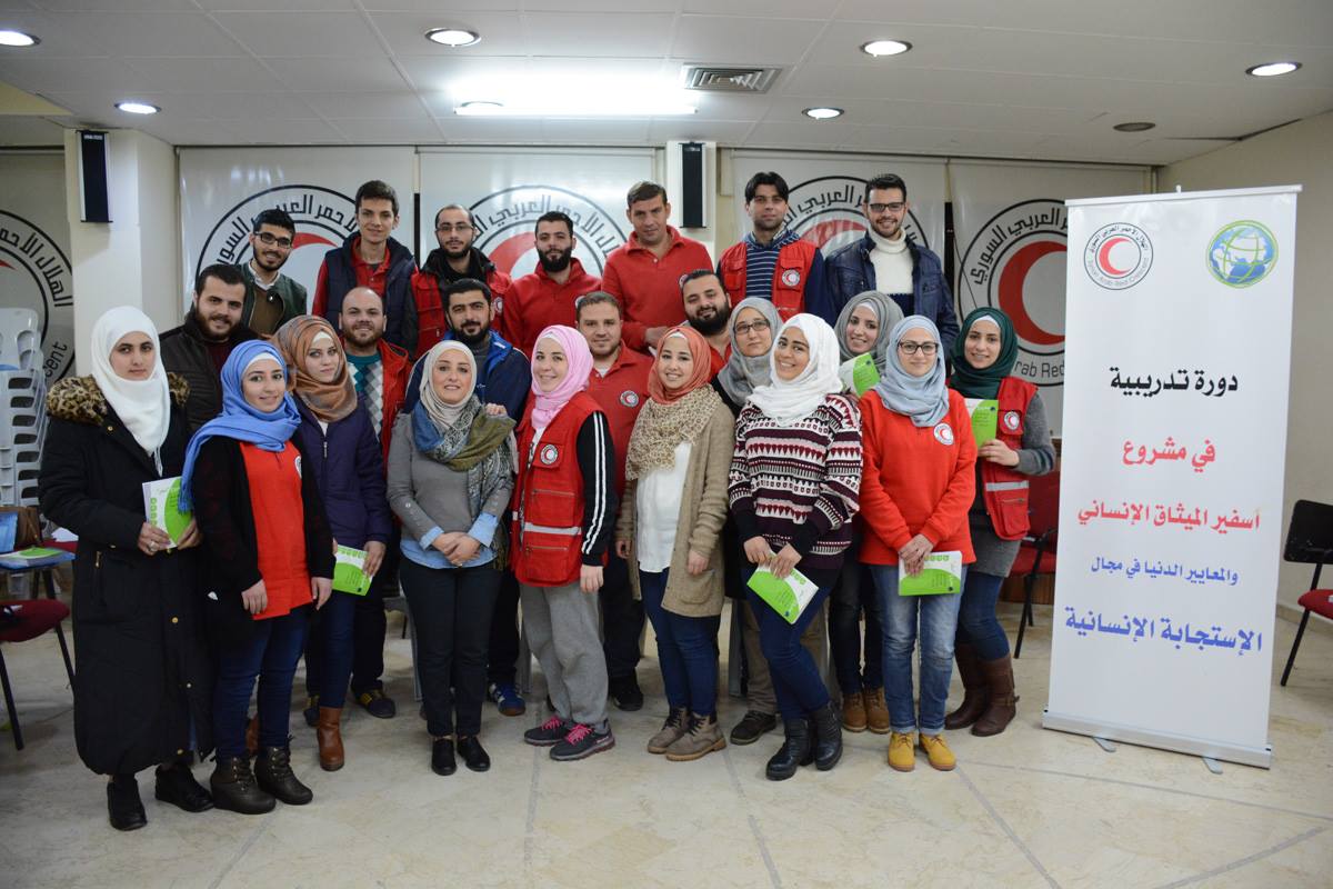 Participants of a Sphere workshop in Syria in 2017
